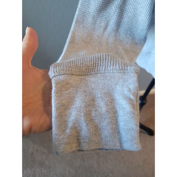 Offline by Aerie Gray V-Neck Waffle Knit Size L Oversized Y2K 90s Casual Boho - Picture 4 of 10